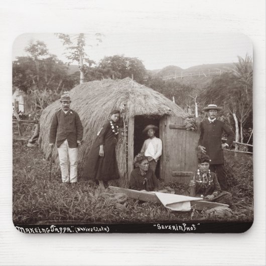 Making Tappa, een moederstof, c.1875 (sepia foto) Muismat (Voorkant)
