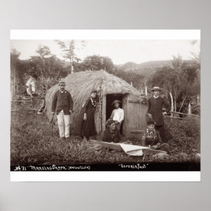 Making Tappa, een moederstof, c.1875 (sepia foto) Poster