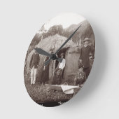 Making Tappa, een moederstof, c.1875 (sepia foto) Ronde Klok (Hoek)