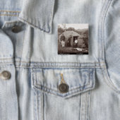 Making Tappa, een moederstof, c.1875 (sepia foto) Vierkante Button 5,1 Cm (In situ)