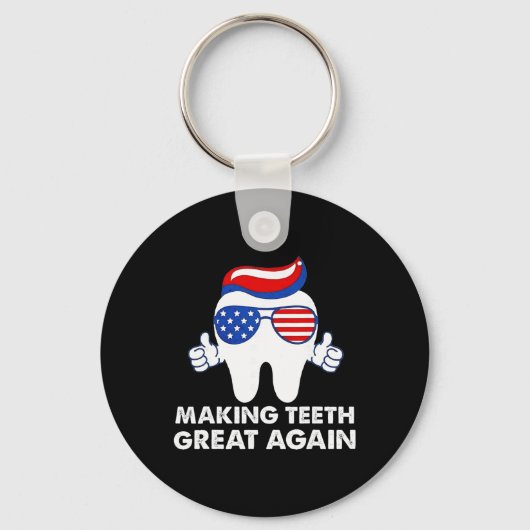 Making Teeth Great Again Grappige Tanden Trump Haa Sleutelhanger (Voorkant)