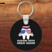 Making Teeth Great Again Grappige Tanden Trump Haa Sleutelhanger (Voorkant)