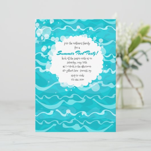 Making Waves Pool Party uitnodiging (Staand voorkant)