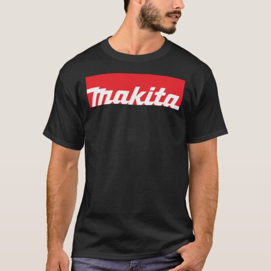 Makita Tools Logo (wit op rood)   T-shirt (Voorkant)