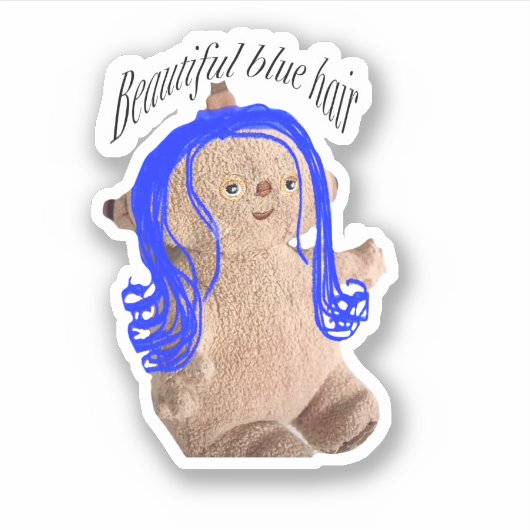 Makka Pakka's mooie blauwe haar Sticker (Voorkant)