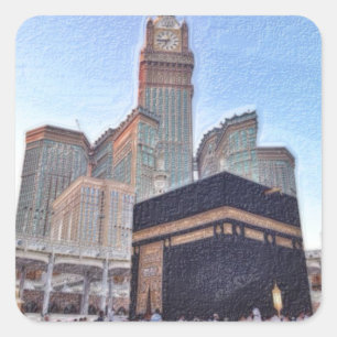 Makkah de moskee vierkante sticker