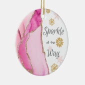 Makkel helemaal weg Geode Pink Gold Glitter Keramisch Ornament (Rechts)
