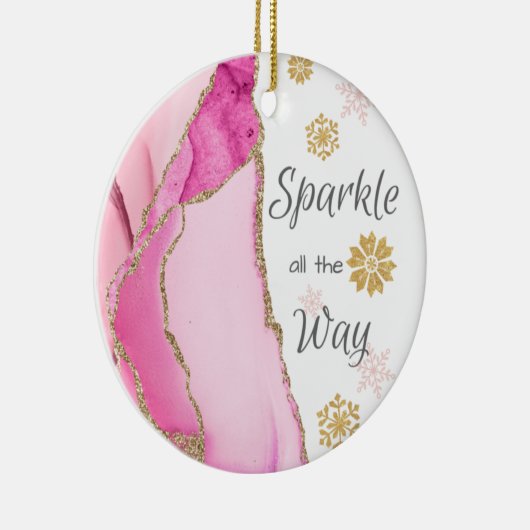 Makkel helemaal weg Geode Pink Gold Glitter Keramisch Ornament (Rechts)