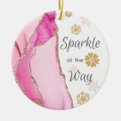 Makkel helemaal weg Geode Pink Gold Glitter Keramisch Ornament (Voorkant)