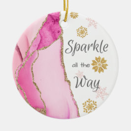 Makkel helemaal weg Geode Pink Gold Glitter Keramisch Ornament