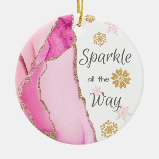 Makkel helemaal weg Geode Pink Gold Glitter Keramisch Ornament (Voorkant)