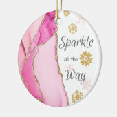Makkel helemaal weg Geode Pink Gold Glitter Keramisch Ornament (Links)