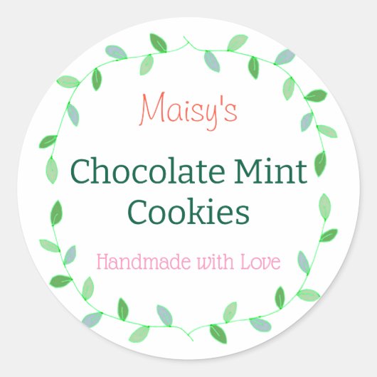 Makkelijk aan te passen Thuis Gebakken Koekjes Cad Ronde Sticker (Voorkant)