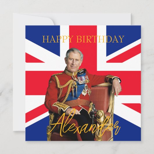 Makkelijk aangepaste naam Koning Charles III Brits Kaart (Voorkant)