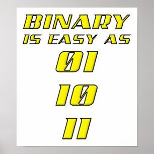 Makkelijk binair grappig poster