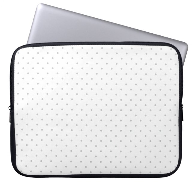 Makkelijk de kleur aanpassen van grijze mini stipp laptop sleeve (Voorkant)