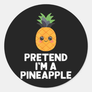 Makkelijk Doe alsof ik een ananas kostuum Hallowee Ronde Sticker