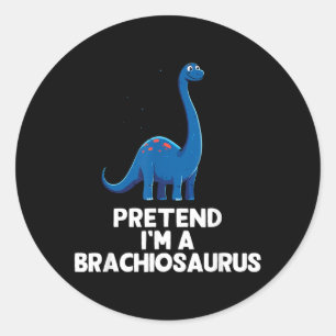 Makkelijk Doe alsof ik een Brachiosaurus Kostuum H Ronde Sticker