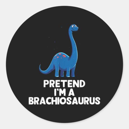 Makkelijk Doe alsof ik een Brachiosaurus Kostuum H Ronde Sticker (Voorkant)