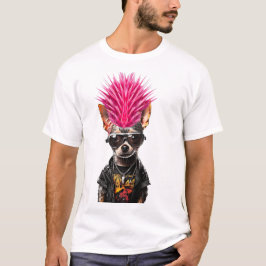 Makkelijk Halloween kostuum punk rock chihuahua ro T-shirt