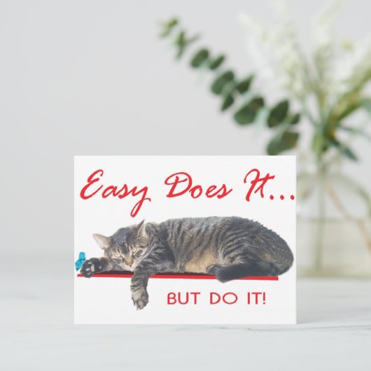 Makkelijk, het is een slogan briefkaart (Staand voorkant)