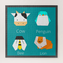 Makkelijk Mooie teken Papier ambacht Dieren blauw Legpuzzel