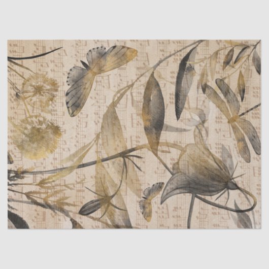 Makkelijk muziekvlindernajaar Herfst ontkoppeling  Tissuepapier (Voorkant)