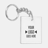 Makkelijk op maat gemaakt zakelijk bedrijfslogo sleutelhanger (Voorkant Links)