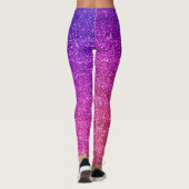 Makkelijk Paarse en Roze gradiënt Glitter Leggings (Achterkant)