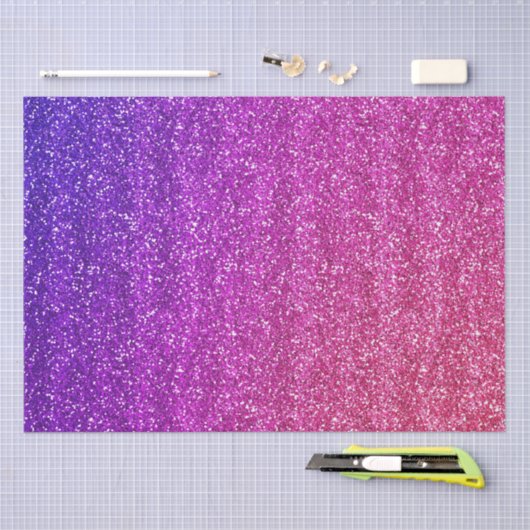 Makkelijk Paarse en Roze gradiënt Glitter Tissuepapier (Craft)