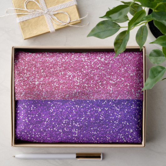 Makkelijk Paarse en Roze gradiënt Glitter Tissuepapier (Geschenk)