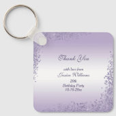 Makkelijk Paarse glitterdecoratie op zaterdag Sleutelhanger (Voorkant)