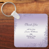 Makkelijk Paarse glitterdecoratie op zaterdag Sleutelhanger (Voorkant)