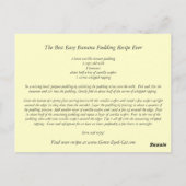 Makkelijk recept voor bananenpudding briefkaart (Achterkant)