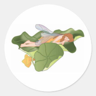 Makkelijk slapen op Lotus Leaves Ronde Sticker