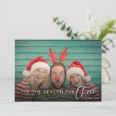 *Makkelijk te bewerken* | Kerst fotokaart Feestdagenkaart (Staand voorkant)