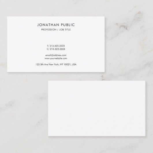 Makkelijk te maken Modern Eenvoudig Elegante Sjabl Visitekaartje (Voorkant / Achterkant)