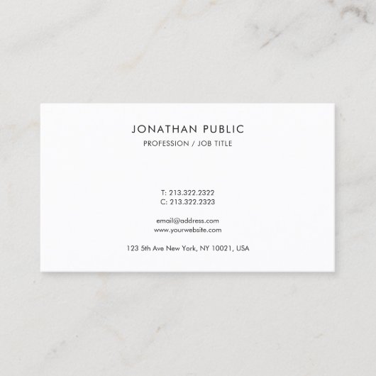 Makkelijk te maken Modern Eenvoudig Elegante Sjabl Visitekaartje (Voorkant)