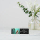 Makkelijk zitten op een paddenstoelpatchprofielkaa mini visitekaartje (Staand voorkant)