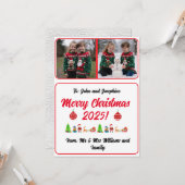 Makkelijke Aangepaste Digitale 2 Foto Kerstkaart Kaart (Voorkant / Achterkant in situ)