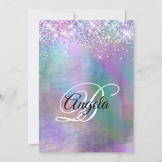 Makkelijke Iridescent Glitter Folie op zaterdag Kaart (Achterkant)