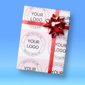 Makkelijke logo-vervanging & bewerkbare tekst Roze Cadeaupapier