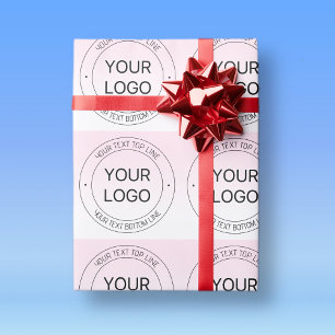 Makkelijke logo-vervanging en bewerkbare tekst Roz Cadeaupapier