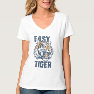 Makkelijke Tijger Grappige Uitdrukking Wilde Diere T-shirt
