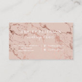 Makkersmarmer-typografie: roos goudglitter visitekaartje (Achterkant)