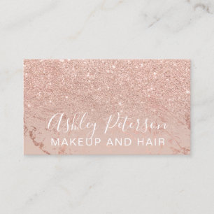 Makkersmarmer-typografie: roos goudglitter visitekaartje