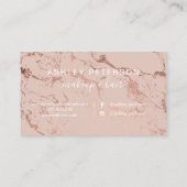 Makkersmarmer-typografie: roos goudglitter visitekaartje (Achterkant)