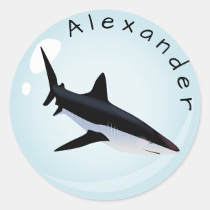 Mako haai in een bubbel personaliseren ronde sticker