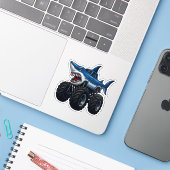 Mako Shark Monster Truck Sticker (Laptop met iPhone)