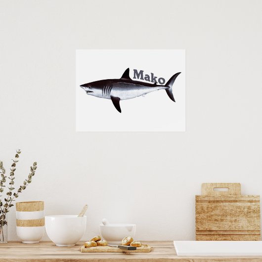  Mako Shark Poster (Keuken)